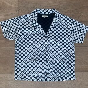 Madewell Women’s Navy floral Button up camp Shirt